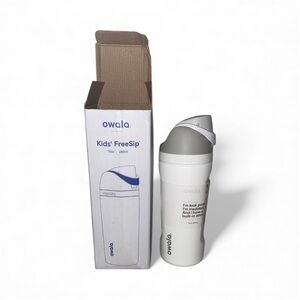 Owala “Kids'” FreeSip Water Bottle - White and Gray